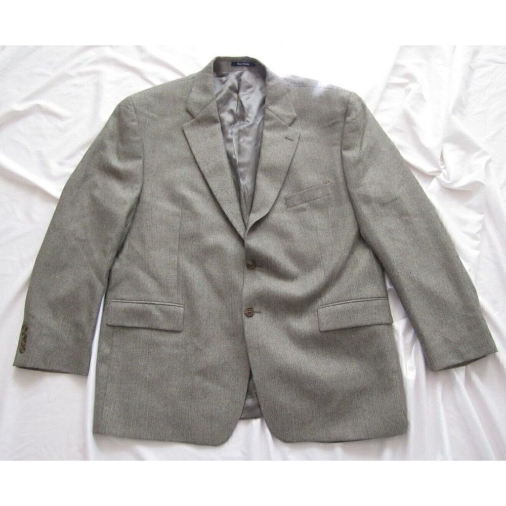 New Vtg Chaps Ralph Lauren Men Wool/Alpaca Herringbone Blazer Sz 50R(MJ10)Canada